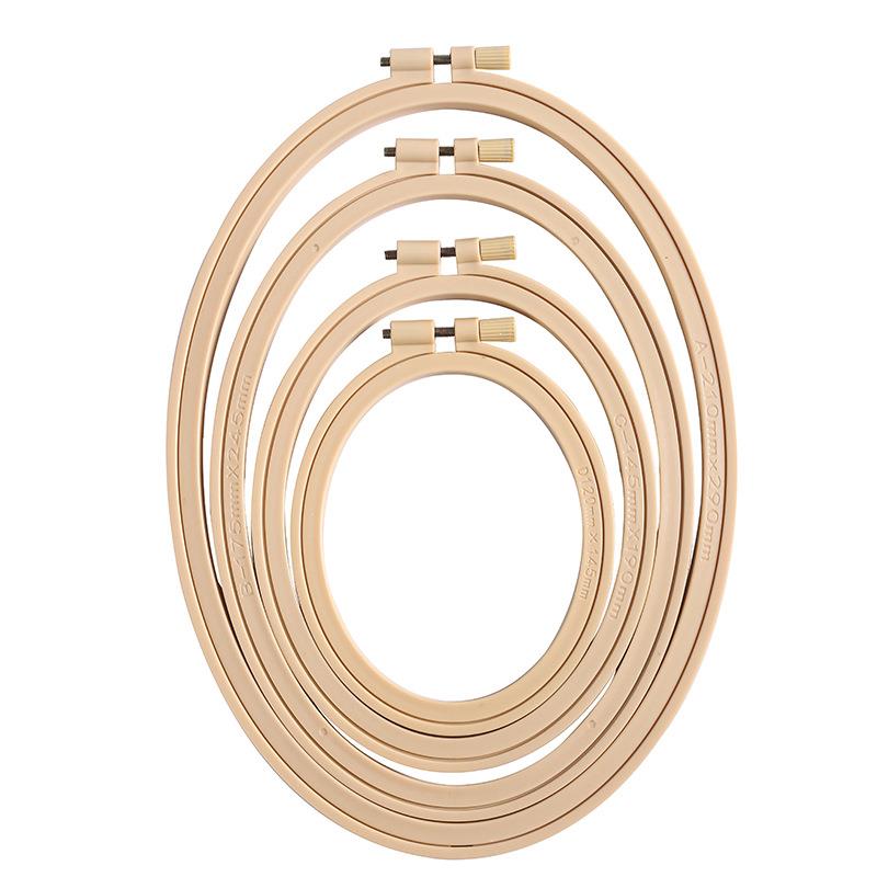 Wood Ring Blank - Taklit bambu plastik Oval ahşap renk