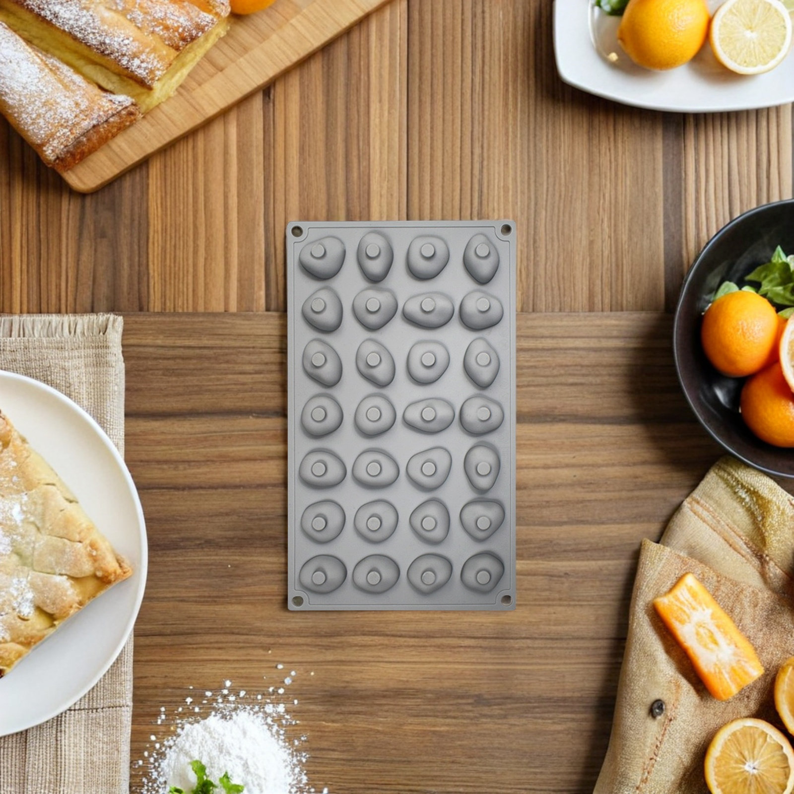 Silicone Mold Tray - 2 Adet Silikon Çikolata Kalıbı Çakıl
