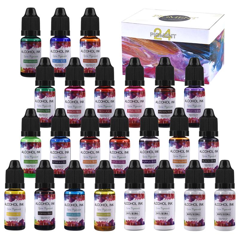 24 renk/Set 10ml reçine Pigmen - Resin Dye Alcohol incelemesi ve fiyatı